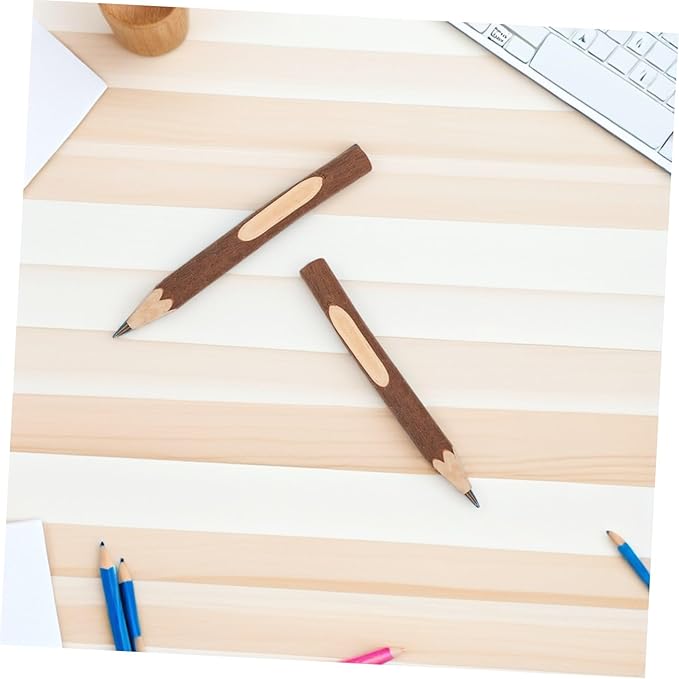 Baluue Natural Wood Ballpoint Pens 13cm Small Tree Bark Writing Pens 10pcs Biodegradable Multi-function for Daily Home and Office Use