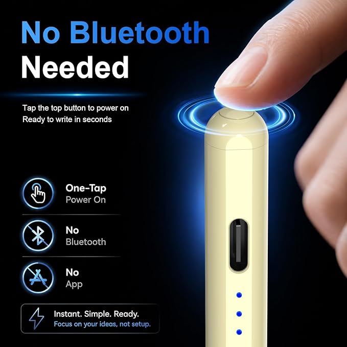 HATOKU Stylus Pen for iPad 2018-2026, 15 Mins Fast Charging Pencil 1st Gen with Tilt & Palm Rejection Digital Pens Stylus Pens for iPad 6-11, Air 3/4/5/M2/M3, Mini 5/6/7, Pro 11"/12.9"/M4 M5 (Yellow)
