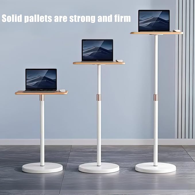 Adjustable Standing Book Stand,Book Reading Stands,Wood Music Sheet，Podium& Bible& Cookbooks Display Stands.Goodbye to Head Down Fatigue Adjustable Viewing Angle (White, 51in)