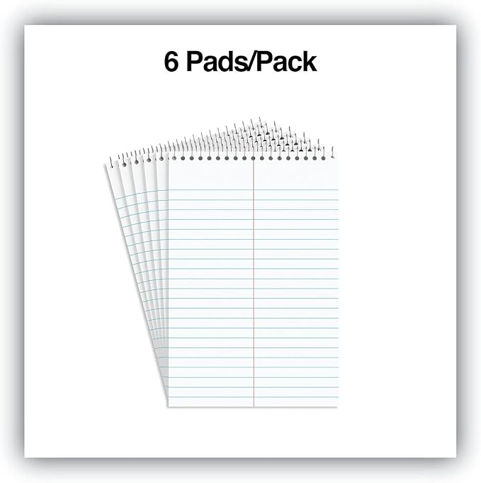 -Universal 96920 Steno Book, Gregg Rule, 6 x 9, White, 80 Sheets, 6 Pack