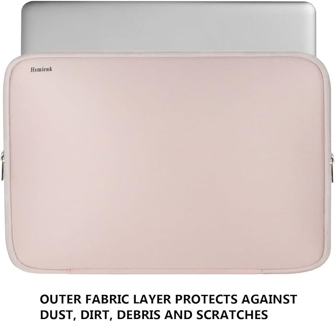 Laptop Sleeve Case 17 Inch, Durable Shockproof Protective Computer Cover Flip Case Briefcase Carrying Bag Compatible with 17-17.3 Inch HP, Dell, Acer, Asus, Lenovo, Notebook, Pink
