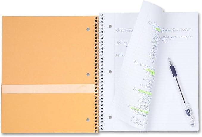 Five Star Spiral Notebook, 1-Subject, 100 College-Ruled Sheets, 11 x 8.5 Inch Sheet Size, Navy (72059)