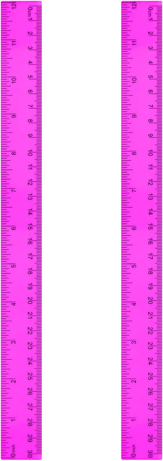 EBOOT 2 Pack Plastic Ruler Straight Ruler Plastic Measuring Tool for Student School Office(Purple,12 Inch)