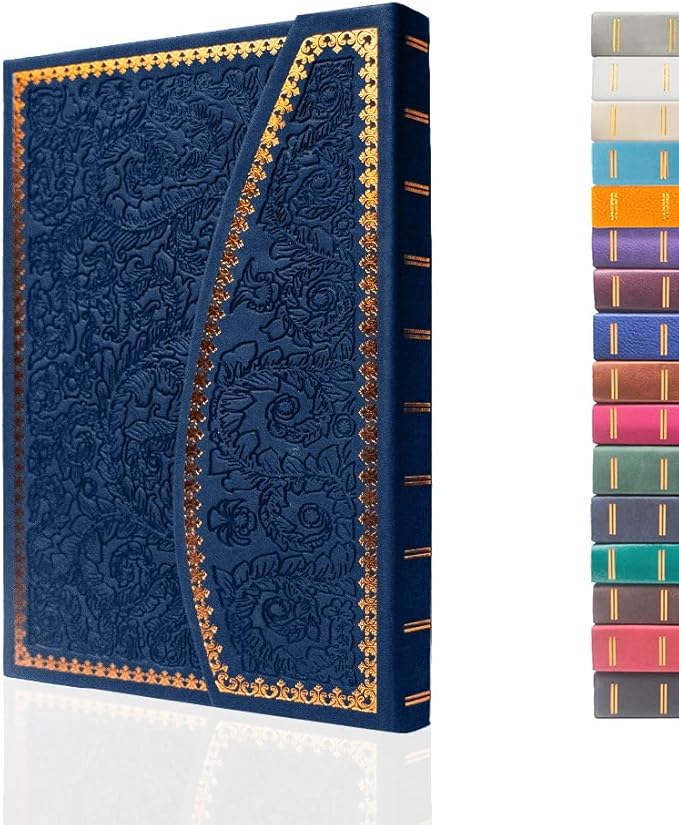 VICTORIA'S JOURNALS Magnet Journal, Carving Vintage Notebook Faux Leather Hard Cover Personal Diary Lined Pages Ribbon Bookmark, 8'' x 5.7''