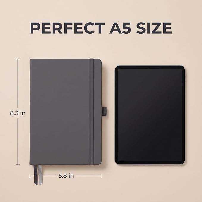 AHGXG Lined Journal Notebook, 160 Numbered Pages, A5 Size (5.7'' x 8.3'')