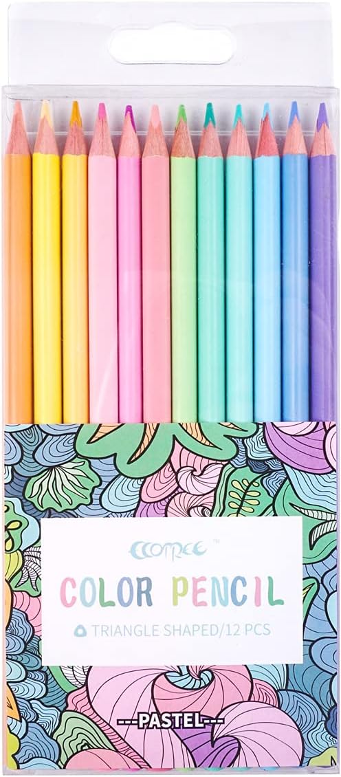 ECOTREE Macaron Colored Pencils, Soften Wood, Pastel Coloring for Adult and Kids, Art Supplies for School, Coloring, Drawing, Shading, Back to School Supplies, 12 Count