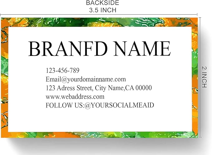 Custom Printed Business Stock Cards - Thick Sturdy Stock - 3.5" x 2" - 100% Recycled Content (500/200 PCS) Premium Double-sided Print