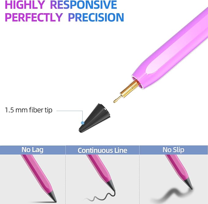 MMK Stylus Pen for iPad, Apple Pencil for iPad 10th 9th Gen, iPad Air 5/4/3rd, iPad Pro 11/12.9 Inch (Purple&Red)