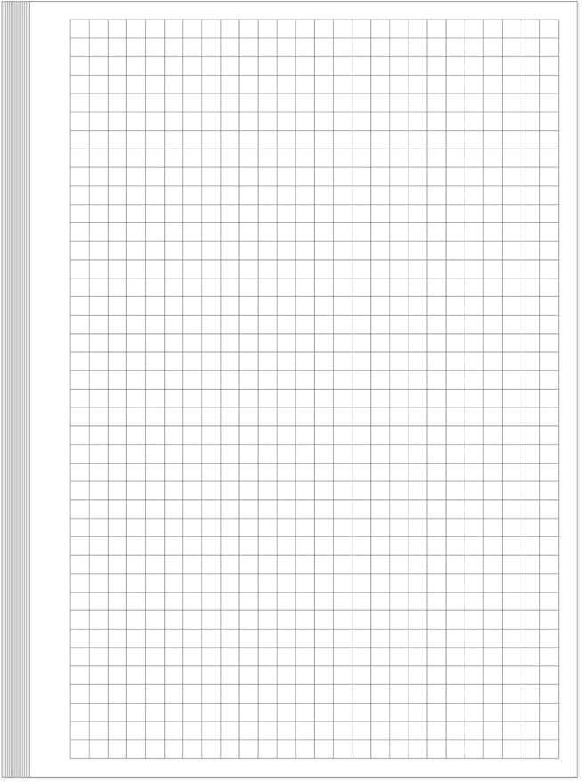 A5 Unpunched Grid Refill Paper - Graph Paper for Ring Binder/Discbound Notebook Planner Inserts, 100 Sheets/200 Pags Grid Paper, 100gsm White Pages, 5.8" x 8.3 "