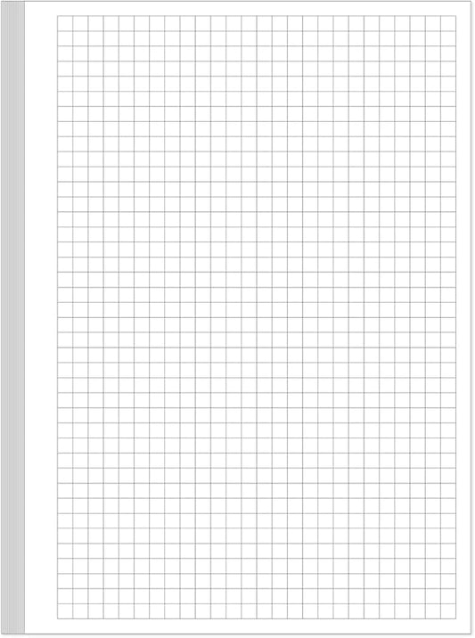 A5 Unpunched Grid Refill Paper - Graph Paper for Ring Binder/Discbound Notebook Planner Inserts, 100 Sheets/200 Pags Grid Paper, 100gsm White Pages, 5.8" x 8.3 "