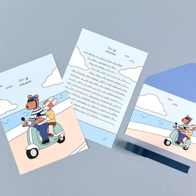 Monolike Happy and Lucky Letter Paper and Envelopes Set - 8Type, 32 Letter Paper + 16 Envelopes