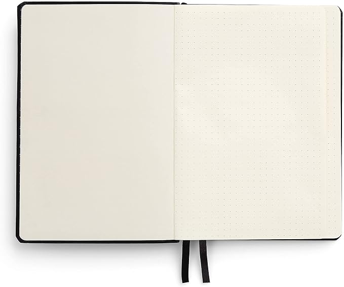 TRU RED Medium Flexible Cover Dotted Journal, Black, Softcover