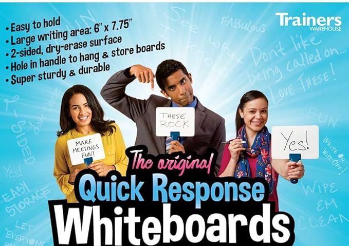Trainers Warehouse Quick Response Boards, Sets, Great for Ice Breakers, Casting Votes, Classrooms, and More, Durable Construction (1 Single)
