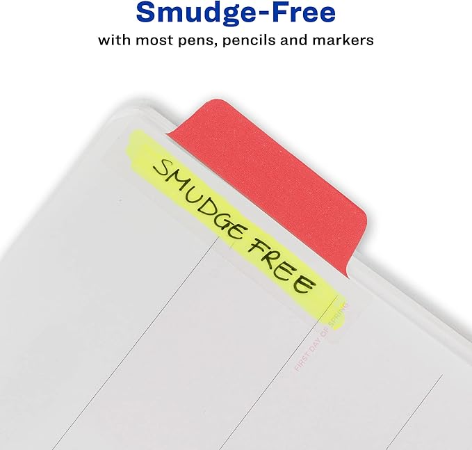 Avery Margin Ultra Tabs, 2.5" x 1", 2-Side Writable, Assorted Colors, 24 Repositionable Page Tabs (74768)