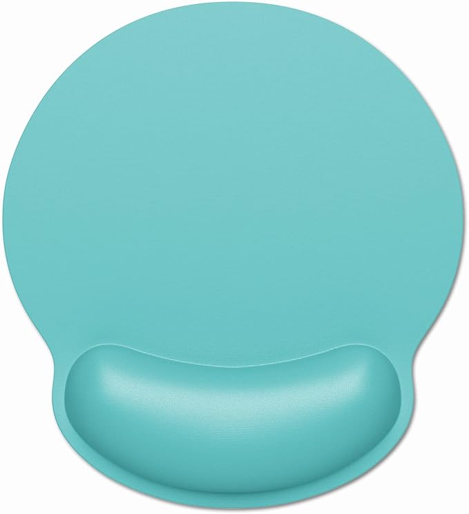 Dapesuom Ergonomic Mouse Pad with Wrist Support, Comfortable Memory Foam Wrist Rest for Easy Typing Pain Relief, Cute Computer Gaming Desktop Mouse Mat with Non-Slip Base for Laptop Office, Lake Green