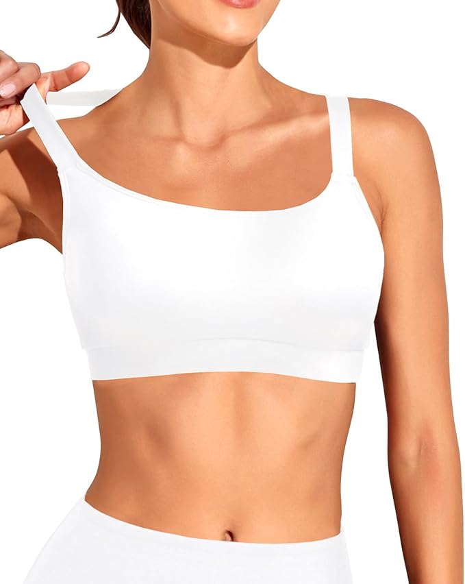 Tempt Me Women Sports Bra Bikini Tops Scoop Neck Bathing Suits Top Padded Swim Crop Tops Only