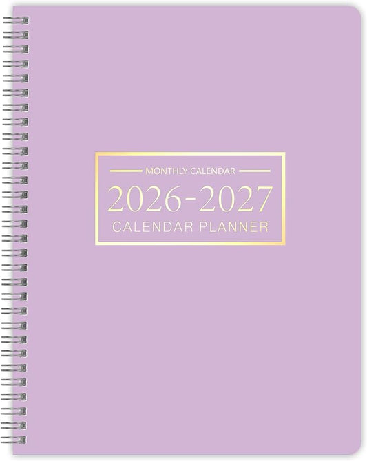Monthly Planner 2026-2027, 2026 Calendar 24 Months Planner, Jan 2026 - Dec 2027, 8.6" x 11", Academic Calendar Hard PVC Cover with Spiral Bound, Perfect for School & Office for Women & Men