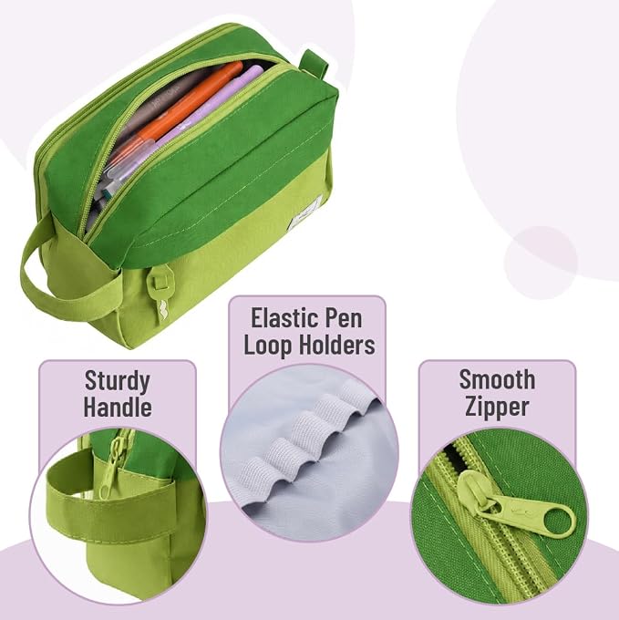 Mr. Pen- High Capacity Pencil Case, Large Pencil Pouch with 3 Compartments and 2 Pockets, Large Pencil Bag with Smooth Zipper, Cute Pencil Case Pouch Organizer, School Supplies for Teens