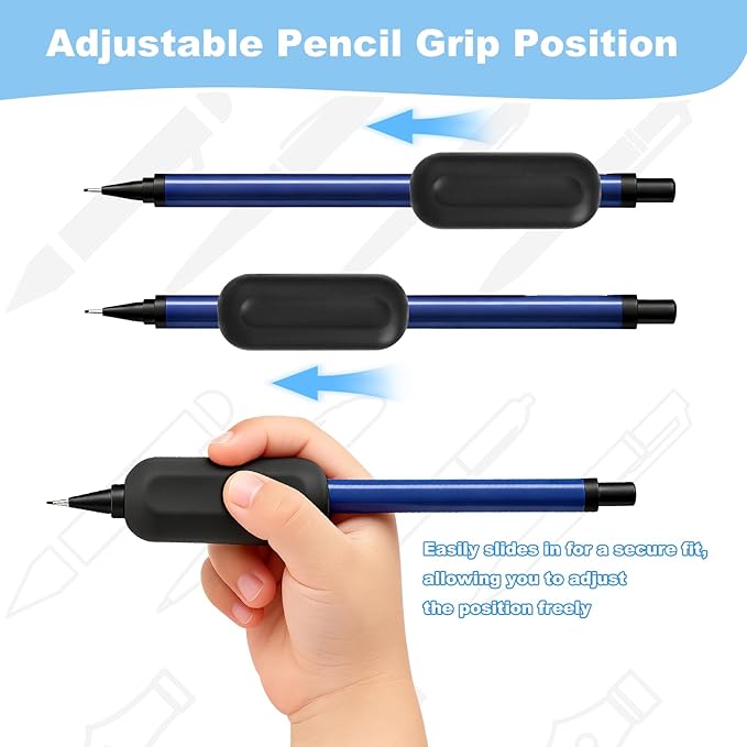 Weighted Pencil Grips, 3 Pack 1oz Silicone Handwriting Aid for Kids, Elderly & Special Needs Improves Penmanship for Autism ADHD Tremors Dyspraxia & Fine Motor Skills