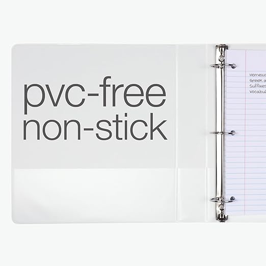 Oxford Ring Binders, 1.5" Round Ring Binders, View Binder, Covers on 3 Sides, XtraLife Hinge, Non-Stick, PVC-Free, White, 350 Sheet Capacity (1002547)