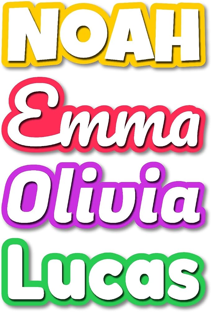 Custom Name Stickers 2-Pack 3" for Water Bottles | Waterproof Personalized Vinyl Name Labels for Laptops, Cups, Daycare and School; Auto-Adjusting Length, Residue-Free Removal