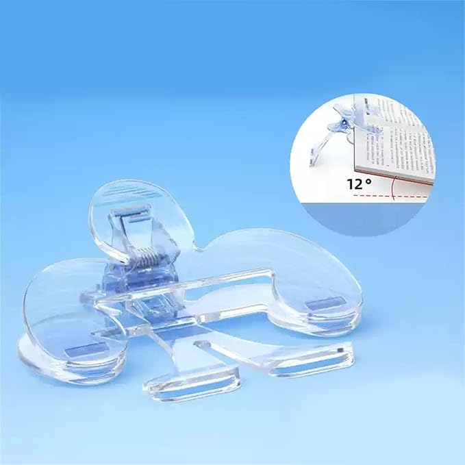 Transparent Book Holder with 12 Degree for Effortless Reading and Reduced Eye Strain
