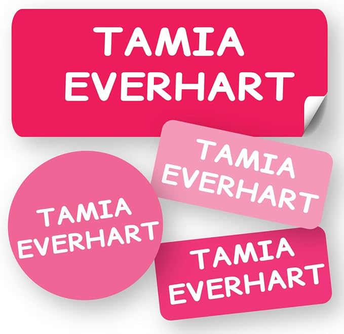 120-ct Personalized Waterproof Name Labels – 3-Line Custom Stick-On Tags for Daycare & Camp – Dishwasher-Safe, Cute Pastel Designs, Pre-Cut