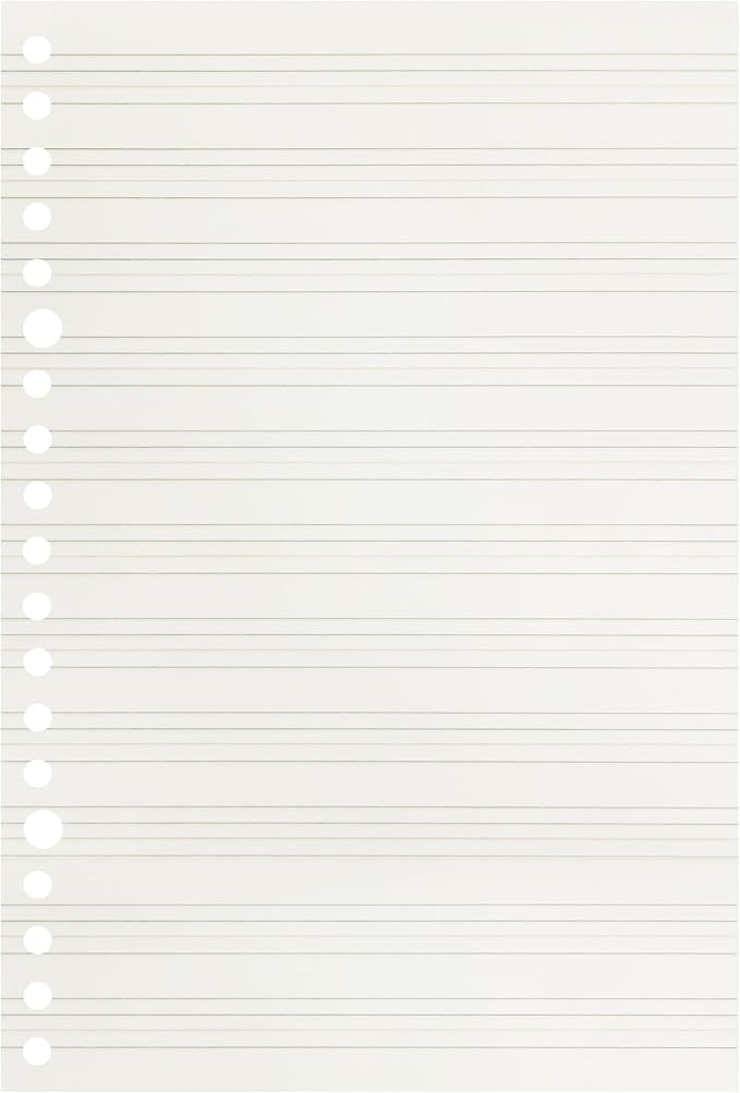 Zelten 2 Pack A5 120 Sheets/240 Pages Four Line Loose Leaf Paper for 20 Hole Binder Handwriting Practice Paper Blank Writing Pages - for Students Learning to Write Letters