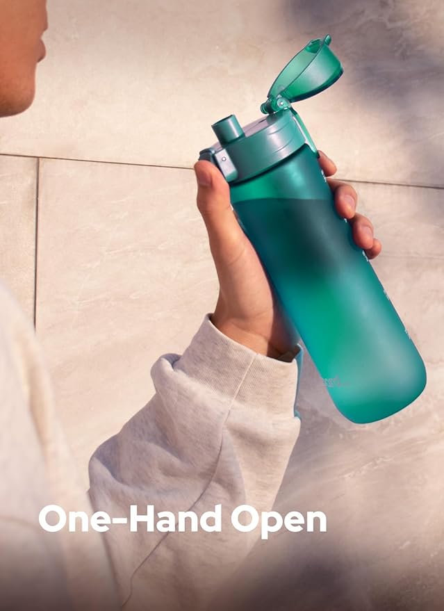 Opard Zip 20oz Plastic Water Bottle Dishwasher Safe, Leakproof Flip-Top Lid, BPA Free Tritan, Wide Mouth Reusable Kids Water Bottle for School Hiking Commuting Outdoor Travel and Gym