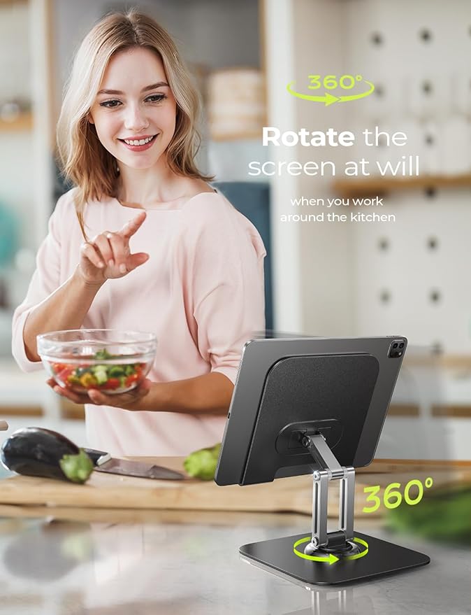 LISEN for iPad Stand Holder Adjustable Tablet Stand for Desk, 2026 Kids for iPad Accessories Rotating Display Stand PC Office Accessories for Desk Women Gifts Kindle Tablet PS Switch iPhone 11"-4.7"