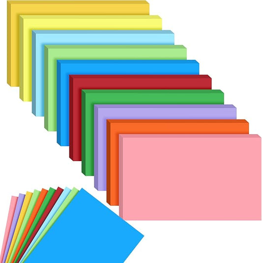 BIGNC 300 PCS Colored Index Cards, 3x5 Inch Blank Note Cards Study Cards Flash for Studying Learning, Memo Scratch Pad