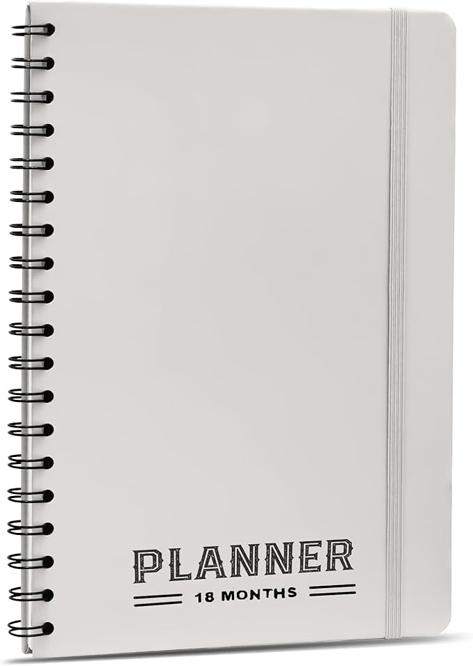 Undated Monthly Planner 2026 2027-18 Month Calendar Planner Book for School, Office and Home - Simplified Hardcover Blank Planners for Goals, Tasks and Dates - B5 Beige