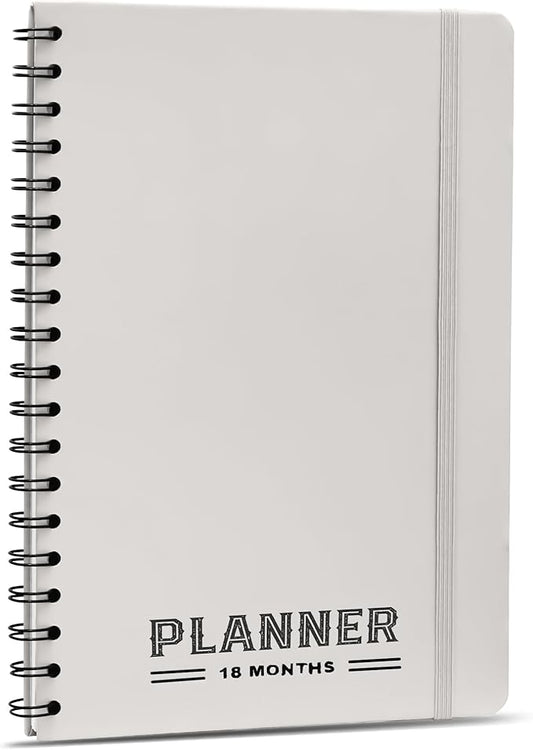 Undated Monthly Planner 2026 2027-18 Month Calendar Planner Book for School, Office and Home - Simplified Hardcover Blank Planners for Goals, Tasks and Dates - B5 Beige