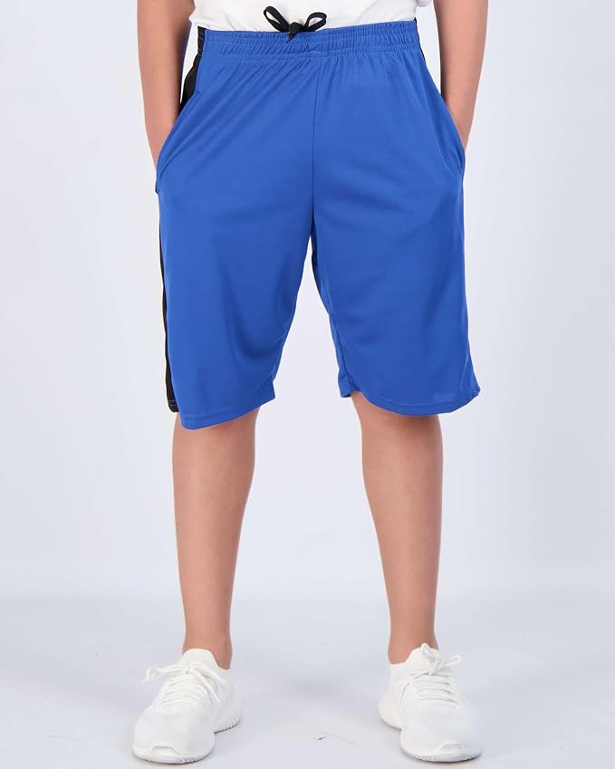 Real Essentials 5 Pack: Boys' Mesh Basketball Athletic Shorts with Pockets – Teen Kids Youth Quick Dry Soccer Running Gym