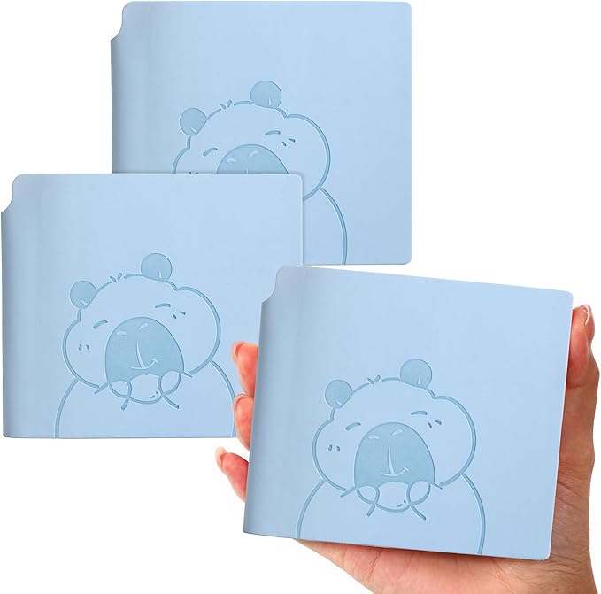BOBO RABBIT 3 Pack Mini Blank Notebooks Pocket Sized Journal Notebook 4x4 Blank Paper 200 Pages Small Soft Leather Sketchbook Journal Cartoon Capybara Pattern for Drawing Travel Classroom Student
