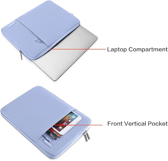 MOSISO Laptop Case 15 inch, 15 inch Laptop Sleeve Compatible with MacBook Air M5 A3448 M4 A3241 M3 A3114 M2 A2941 2026-2023, Dell XPS, Polyester Vertical Computer Sleeve Bag with Pocket, Pastel Blue