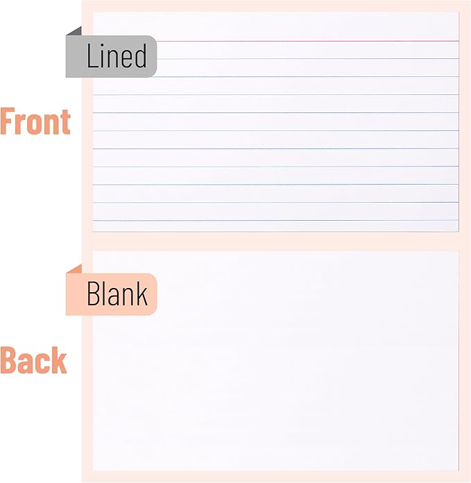 Mr. Pen- Lined Index Cards, 3" x 5", 1000 Cards, White, Notecards 3x5 Lined, Flashcards for Studying, 3 x 5 index card Ruled, Flash Cards, Bulk Index Cards
