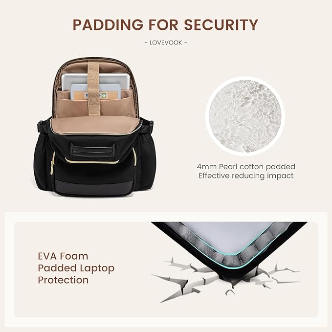 LOVEVOOK Laptop Backpack for Women with Pouch Pocket for Large Capacity Cup,15.6 Inch Laptop Computer Bag Travel Backpack Purse,Waterproof Work Business Backpack College Teacher Bags,Grayish Purple