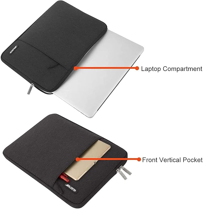 MOSISO Laptop Case 16 inch, 15-15.6 inch Laptop Sleeve Compatible with MacBook Pro 16 M5 M4 M3 M2 M1, HP Acer Dell Lenovo ASUS, Polyester Vertical Computer Sleeve Bag with Pocket, Black