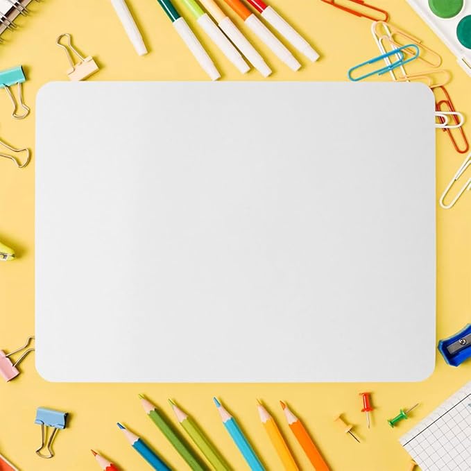 2pcs Double-Sided Dry Erase Lapboards 9x12 Inches Compact Personal Whiteboards for Students Teachers Portable Writable Boards for School and Office Use