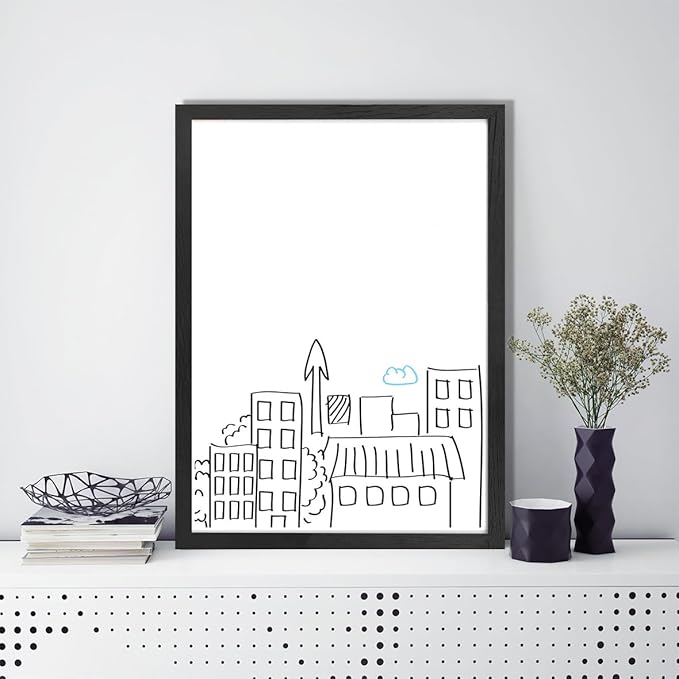 Dry Erase White Board for Wall, Magnetic Whiteboard, Hanging Board for Decoration/Planning/Drawing/Memo,for Office/School/Home 17.7"x 23.6"-Black