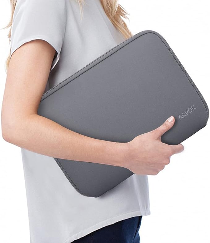 Arvok 13 13.3 14 Inch Laptop Sleeve Case for MacBook Pro/MacBook Air 13-14 inch, Water-Resistant Notebook Chromebook Computer Pouch, Carrying Bag Cover for HP/Dell/Lenovo/Asus/Acer, Gray