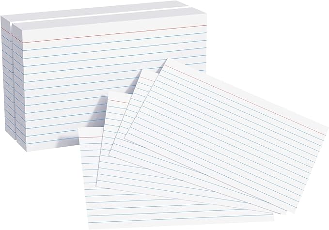 120 Count Index Cards 5x8 Inch, YIZUUN Large Index Cards Ruled, Flash Cards for Studying, Large Note Cards 5x8 for Studying, Recipes, Memo Cards, Office Supply, DIY, Presentation