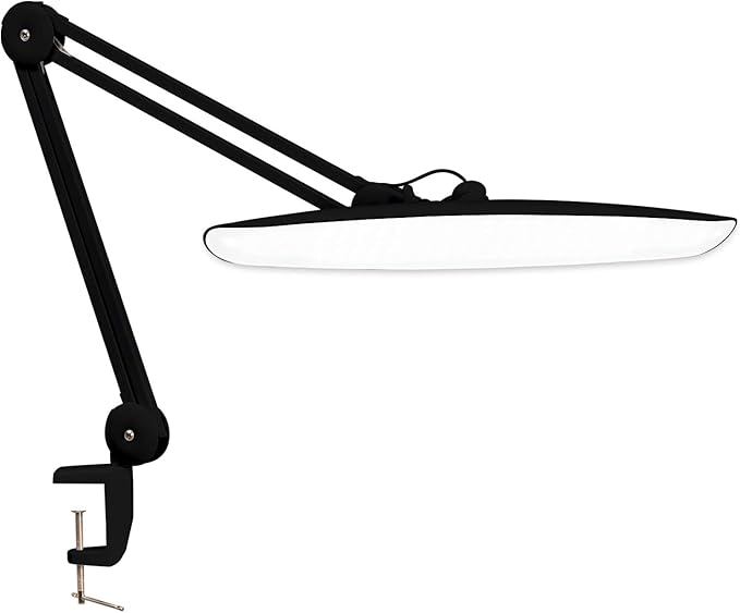 LED Desk Lamp with Clamp,Dimming Task Lamp for Reading Desktop Office Workbench Table Architect Sewing Study Home Craft,Bright 117PCS LEDs,2200 Lumens 20 Inch Metal Swivel Arm Work Lamp(Black)