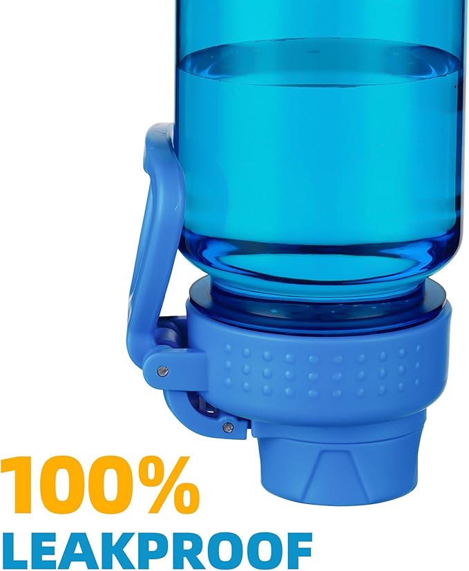 OLDLEY 32 oz Water Bottle, Sports Tritan Water Bottle with Carry Handle and Spout Lid, Leakproof & BPA Free Large Water Bottles for Home,Travel, School, Outdoors, Gym,Blue