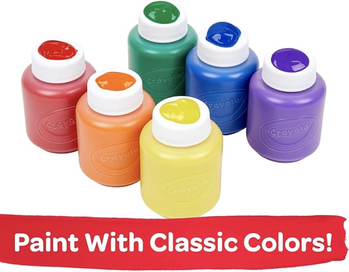 Crayola Washable Kids Paint Set (12ct), School Supplies for Kids, Classic and Glitter Paint, Classroom Essentials, Toddler Painting Kit, Ages 3+ [Amazon Exclusive]