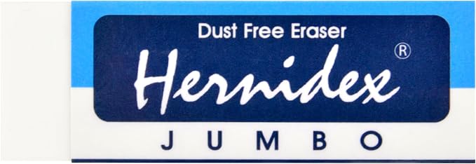 Hernidex #1020 Jumbo Dust-Free Eraser, Effortless Erasing, Clean Finish, White, Bulk Pack 20pcs/Box