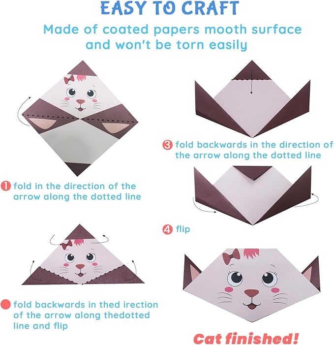 Origami Kit for Kids Ages 5-16, 212 Sheets with 72 Patterns & Instruction Book | Origami Paper Kit for Beginners & Advanced | Arts & Crafts Toys for Girls & Boys Ages 8-12 | Birthday & Christmas Gifts