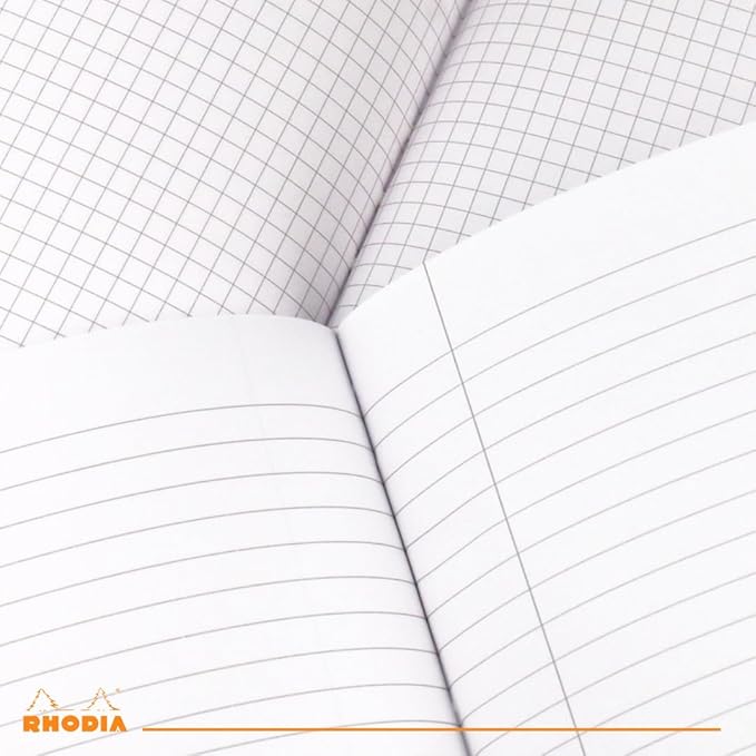 Clairefontaine 119228C Notebook 160 Pages 19 x 25 cm 80 g Small Squares Coated Cover Rhodia Orange
