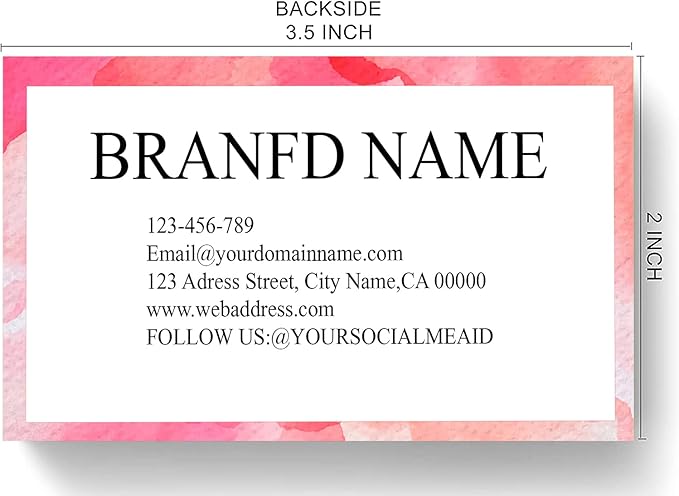 Custom Business Premium Cards 200 PCS, 3.5x2 inches Customizable Design with Luxurious Soft Texture All Business Designs 500 cards No Additional Charge